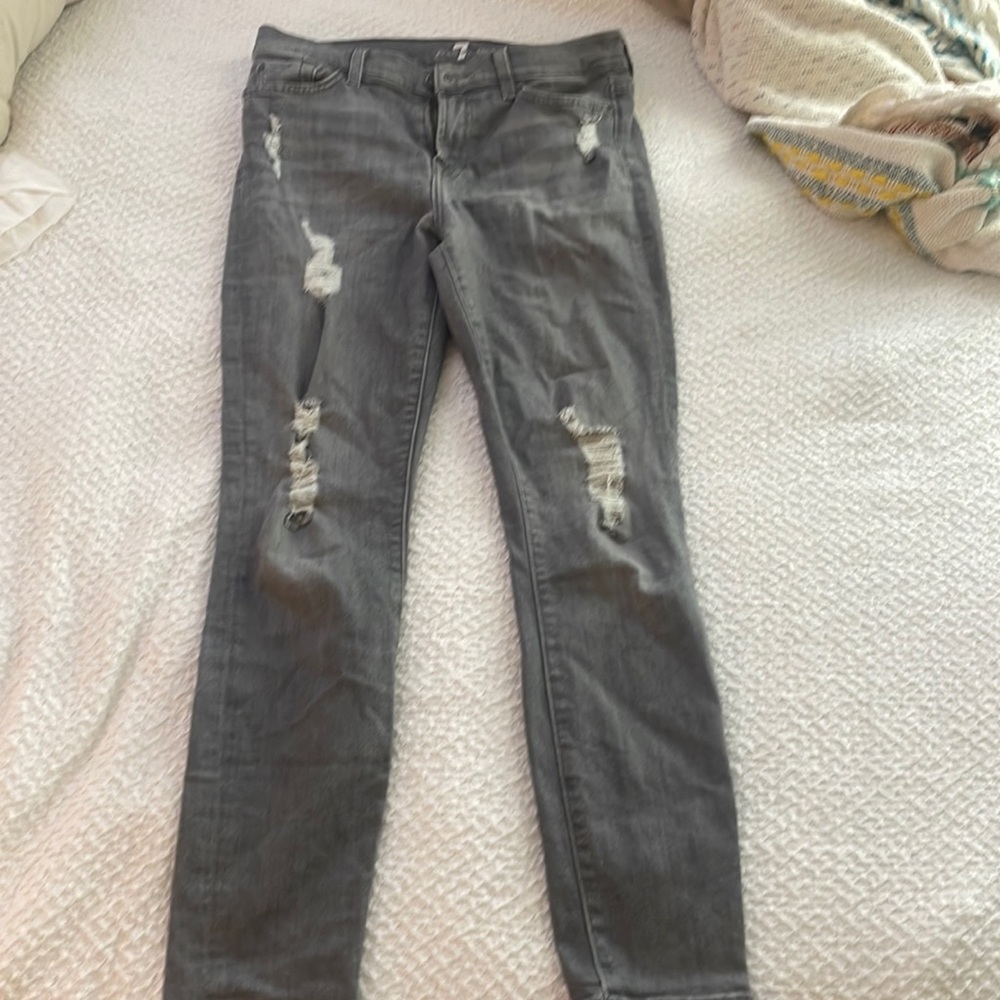 7 For all mankind washed grey jeans size 29